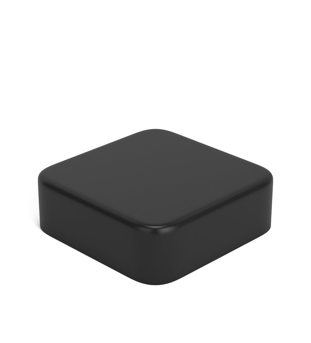 Child Resistant Square Push Down & Turn Plastic Universal Caps w/ Foam Liner | 50mm - Matte Black | Sample