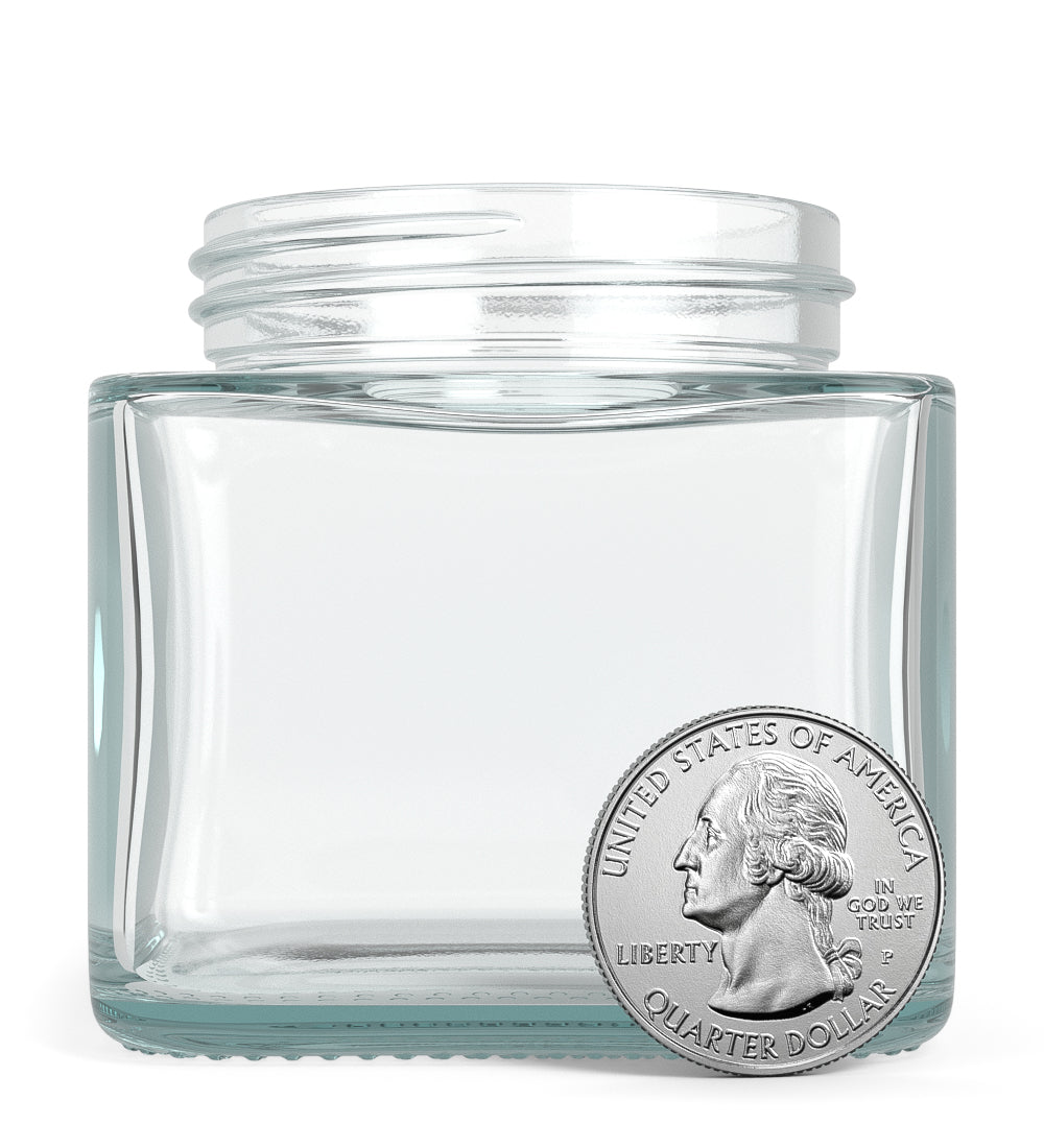 Cube Clear Glass V2 Jars | 50mm - 3oz - 80 Count
