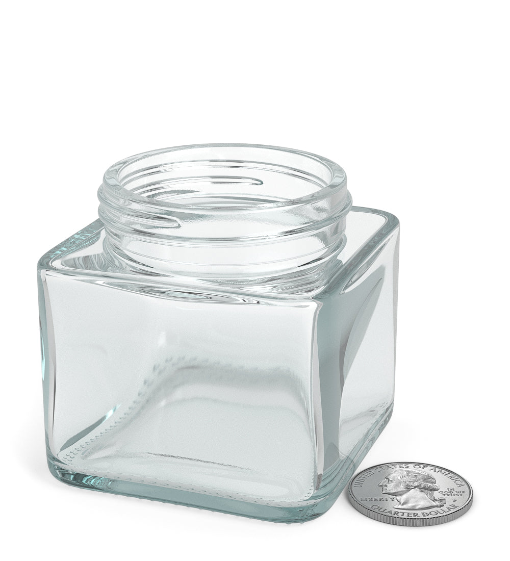 Cube Clear Glass V2 Jars | 50mm - 3oz - 80 Count