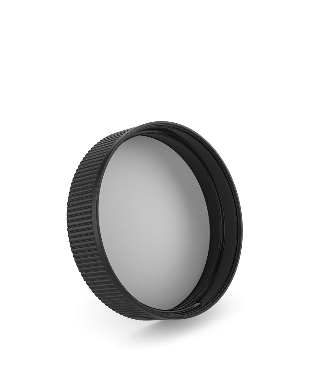 Child Resistant | Ribbed Push Down & Turn Plastic Caps w/ Foam Liner | 63mm - Matte Black - 12 Count