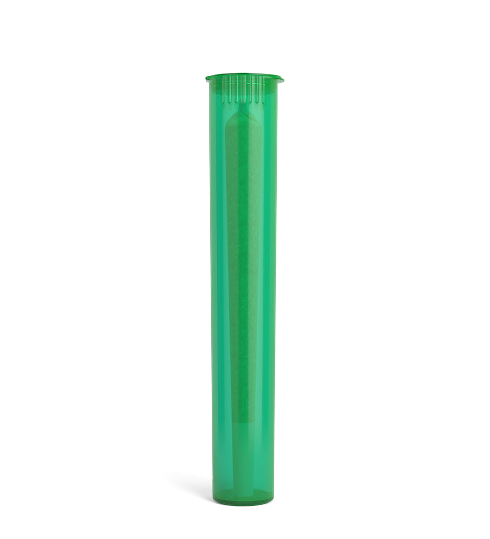 Child Resistant | King Size Pop Top Translucent Plastic Pre-Roll Tubes | 116mm - Green - 1000 Count