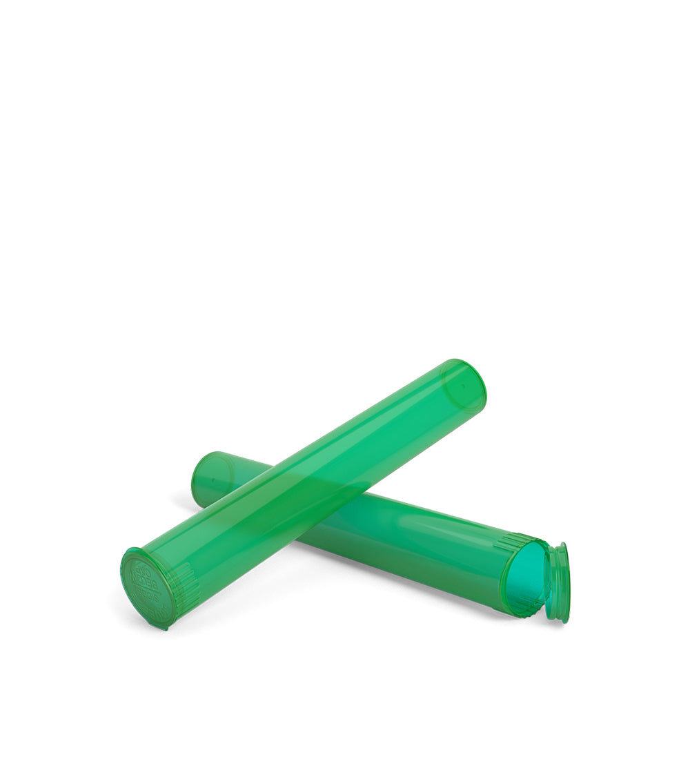 Child Resistant | King Size Pop Top Translucent Plastic Pre-Roll Tubes | 116mm - Green - 1000 Count