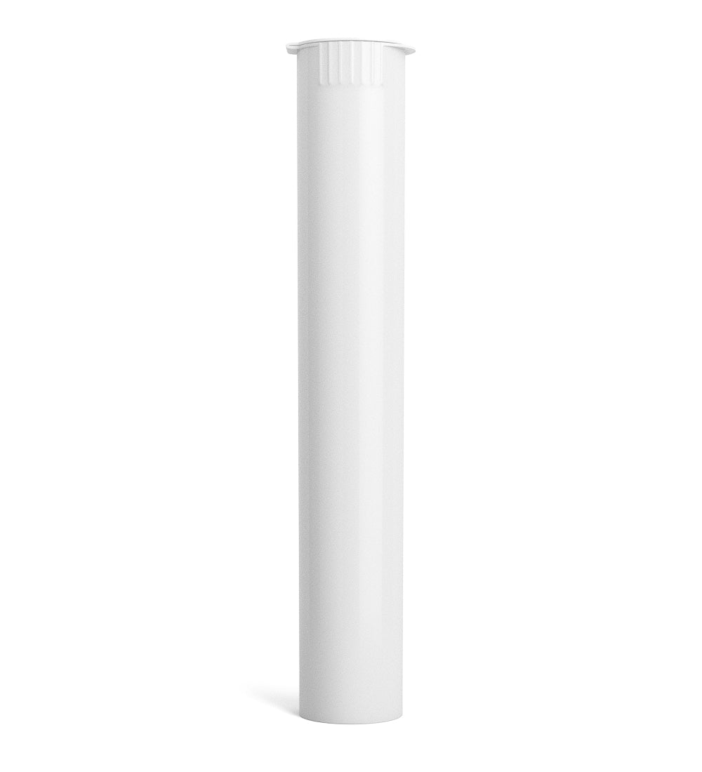 Child Resistant | King Size Pop Top Opaque Plastic USA Pre-Roll Tubes (Open) | 116mm - White - 1000 Count