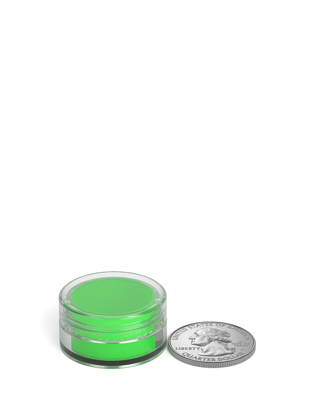Clear Concentrate Containers w/ Screw Top Cap & Green Silicone Insert | 5mL - Plastic - 100 Count