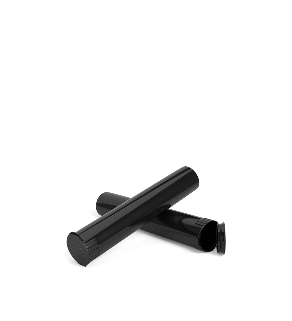 Child Resistant | Pop Top Opaque Plastic PCR Pre-Roll Tubes (Closed) | 95mm - Black - 1000 Count