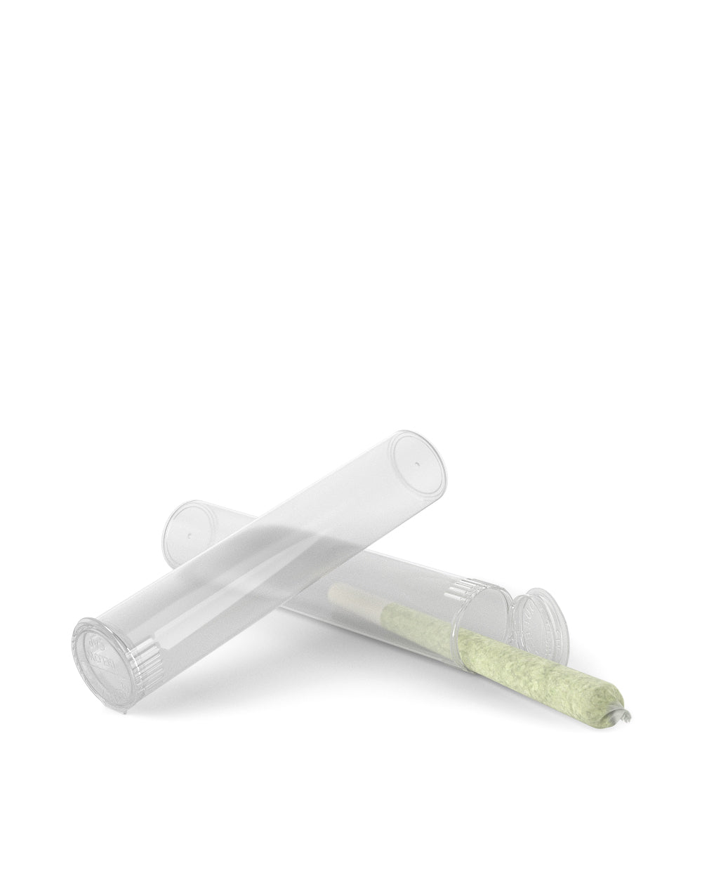 Child Resistant | 100% Biodegradable Pop Top Plastic Pre-Roll Tubes | 98mm - Clear - 1000 Count