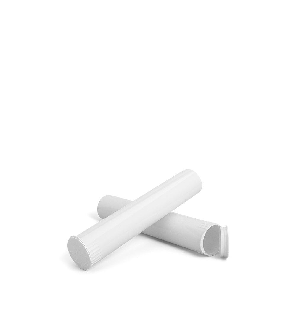 Child Resistant | Pop Top Opaque Plastic Pre-Roll Tubes (Open) | 95mm - White - 1000 Count