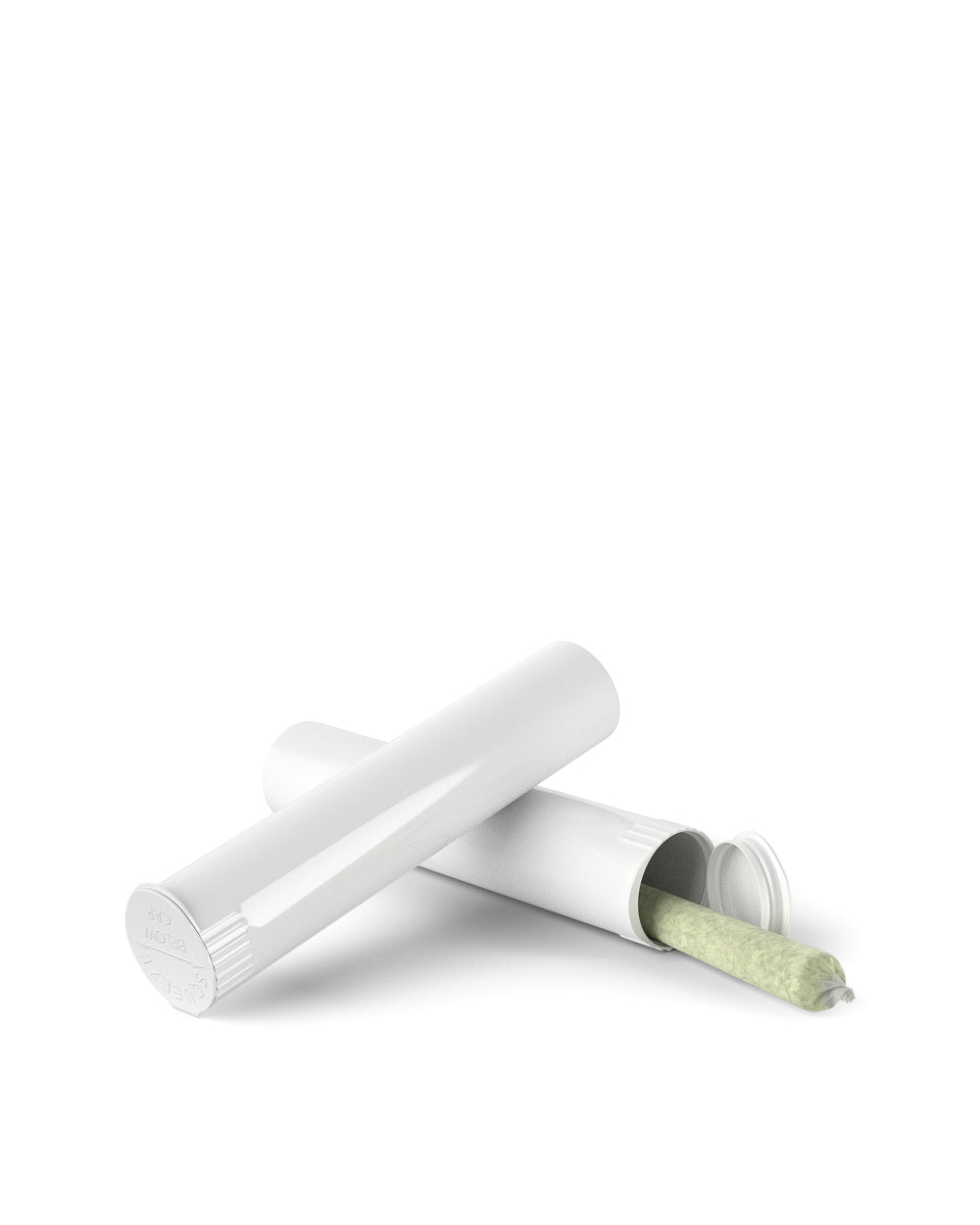 Child Resistant | Pop Top Opaque Plastic Pre-Roll Tubes | 90mm - White - 1000 Count