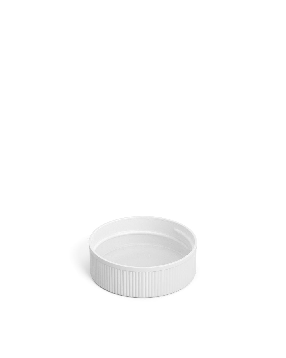 Ribbed Screw Top Plastic Caps w/ Foam Liner | 28mm - Matte White - 250 Count