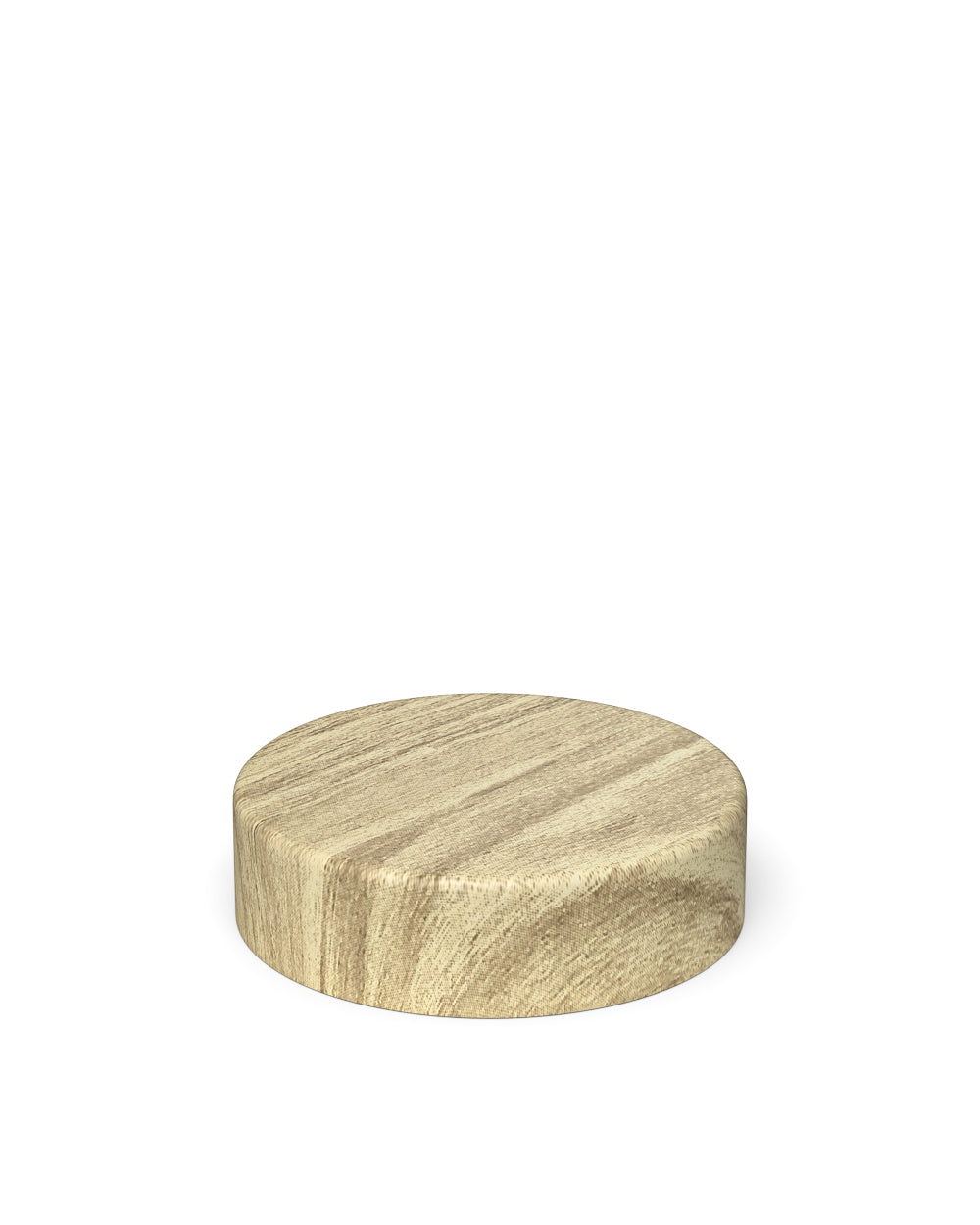 Child Resistant | Smooth Flat Push Down & Turn Plastic Caps w/ Foam Liner | 50mm - Maple Wood - 100 Count