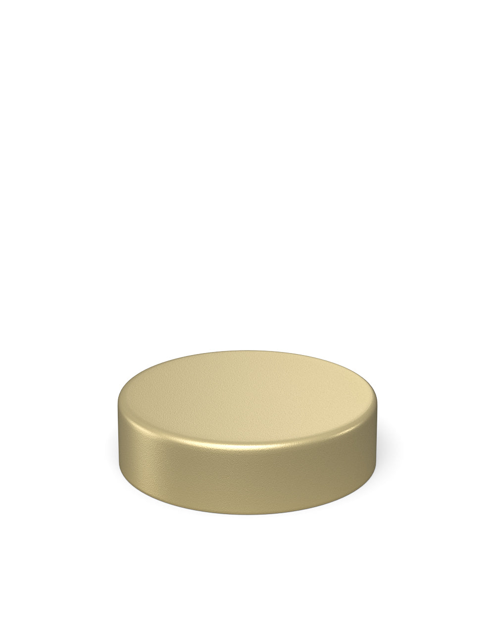 Child Resistant | Smooth Flat Push Down & Turn Plastic PCR Caps w/ Foam Liner | 50mm - Matte Gold - 100 Count