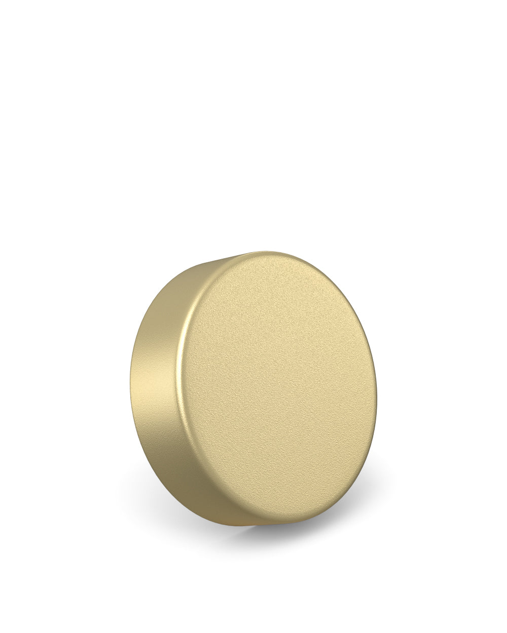 Child Resistant | Smooth Flat Push Down & Turn Plastic Caps w/ Foam Liner | 50mm - Matte Gold - 100 Count