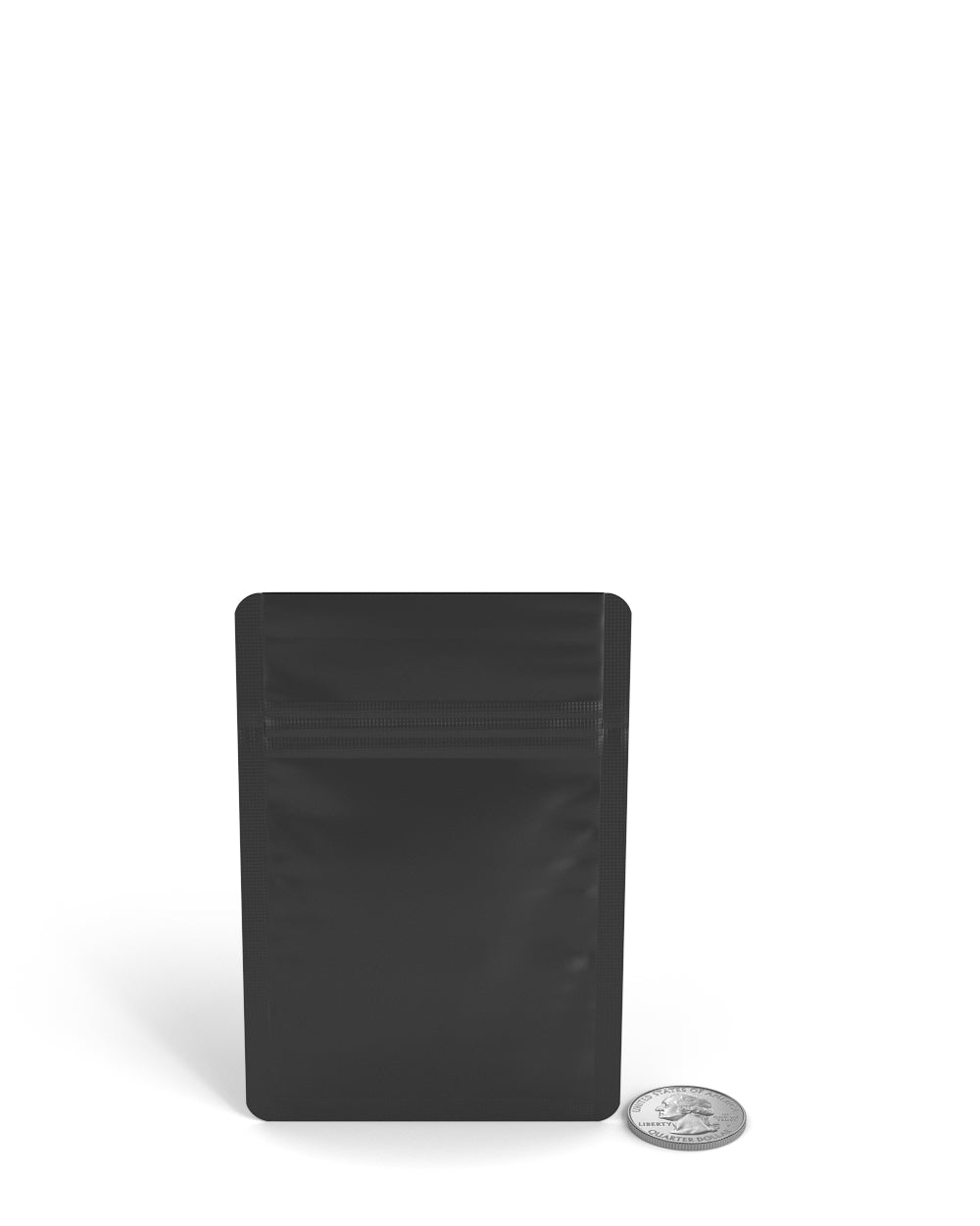 Tamper Evident | Matte Black PCR Mylar Bags (No Tear Notch) | 3in x 4.5in - 1g - 1000 Count