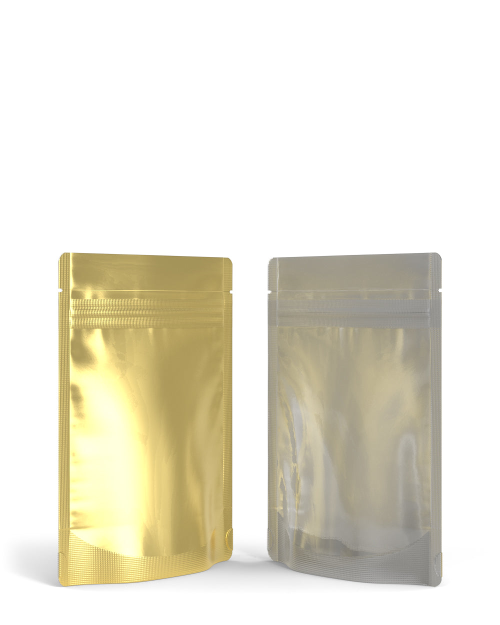 Tamper Evident | Matte Gold Vista Mylar Bag (Tear Notch) | 3.6in x 5in - 3.5g - 1000 Count