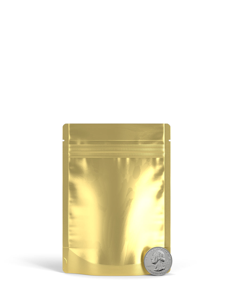 Tamper Evident | Matte Gold Vista Mylar Bag (Tear Notch) | 3.6in x 5in - 3.5g - 1000 Count