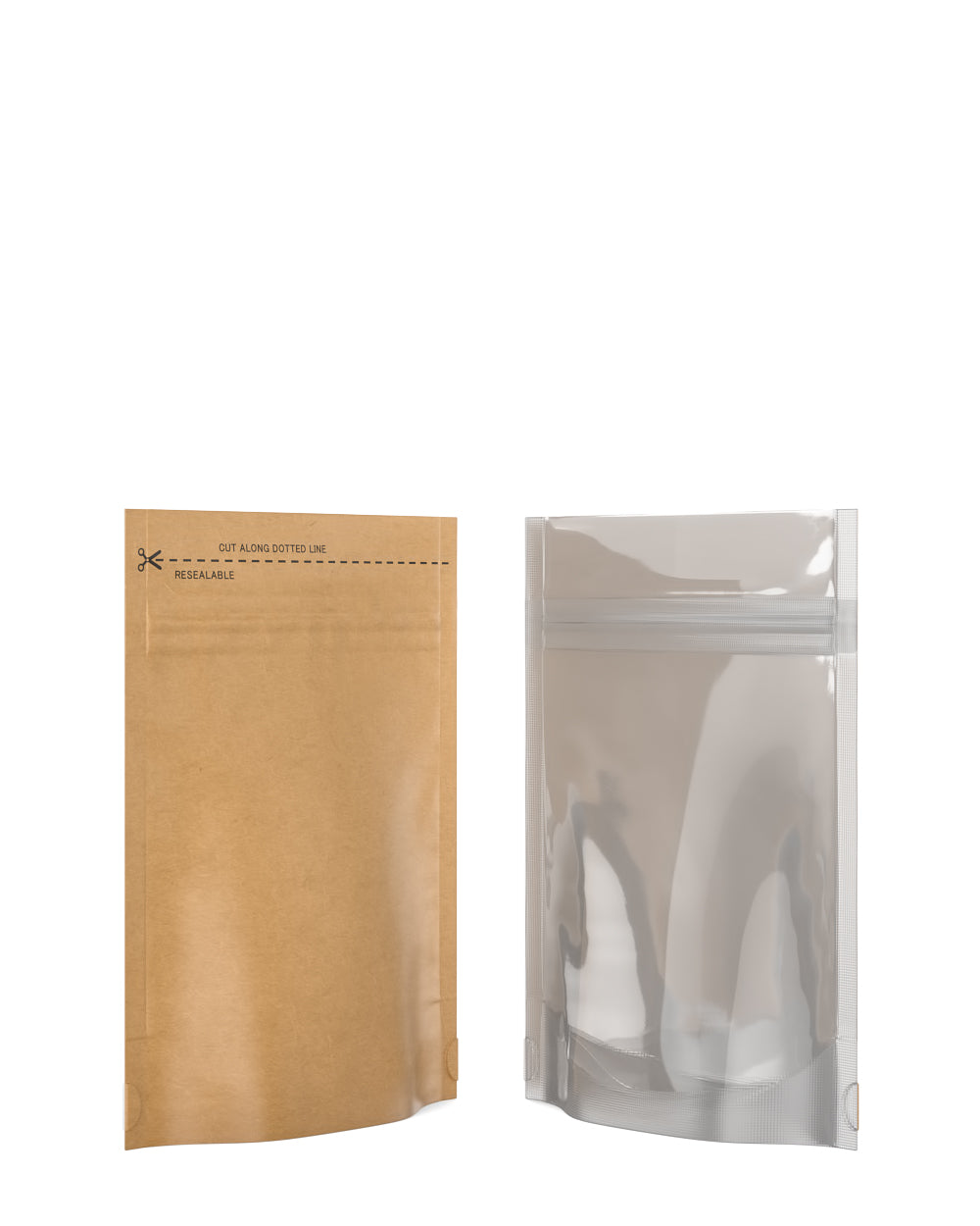 Tamper Evident | Matte Kraft Paper Vista Mylar Bag (No Tear Notch) | 3.62in x 5in - 3.5g - 1000 Count