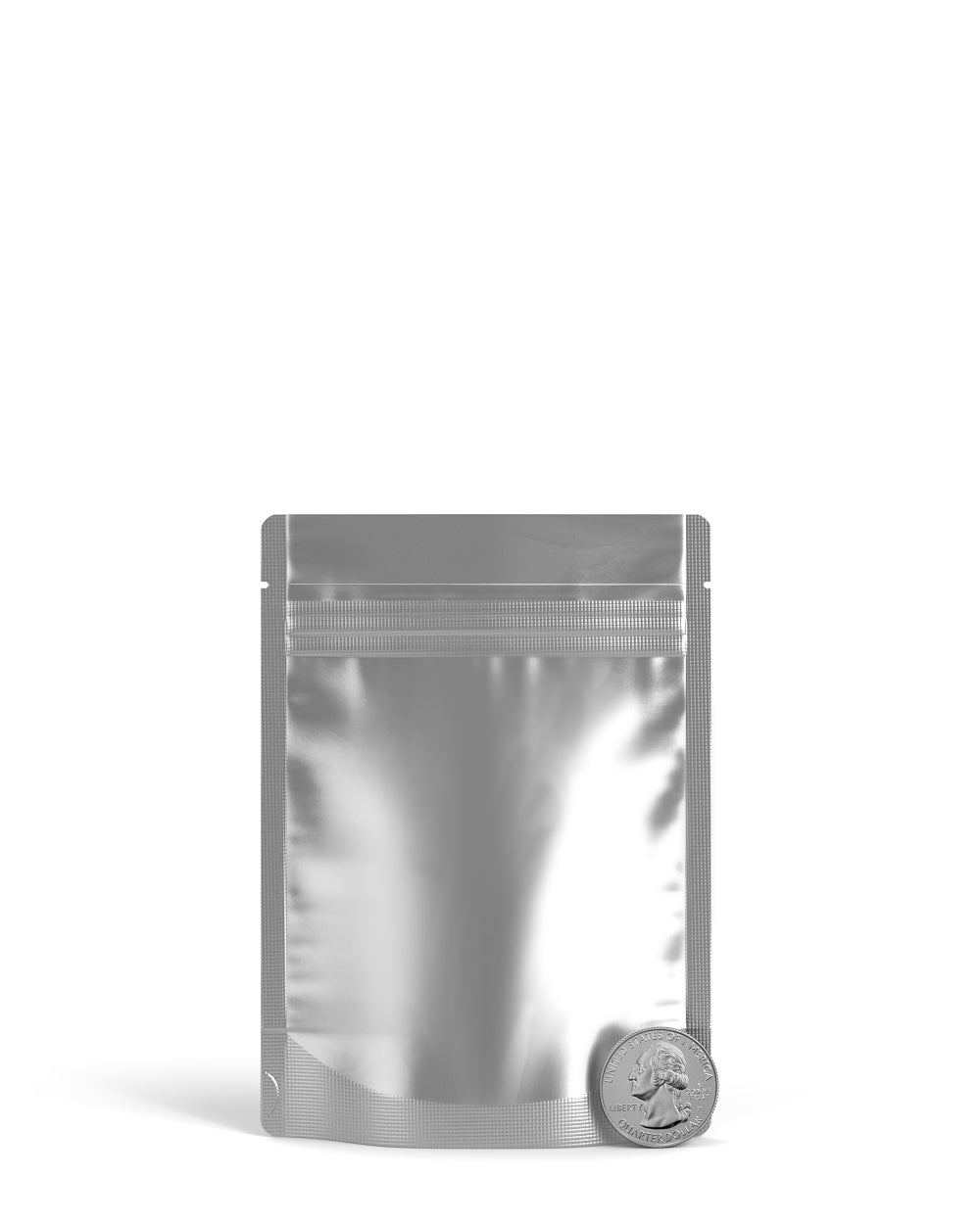 Tamper Evident | Matte Silver Vista Mylar Bags (Tear Notch) | 3.6in x 5in - 3.5g - 1000 Count