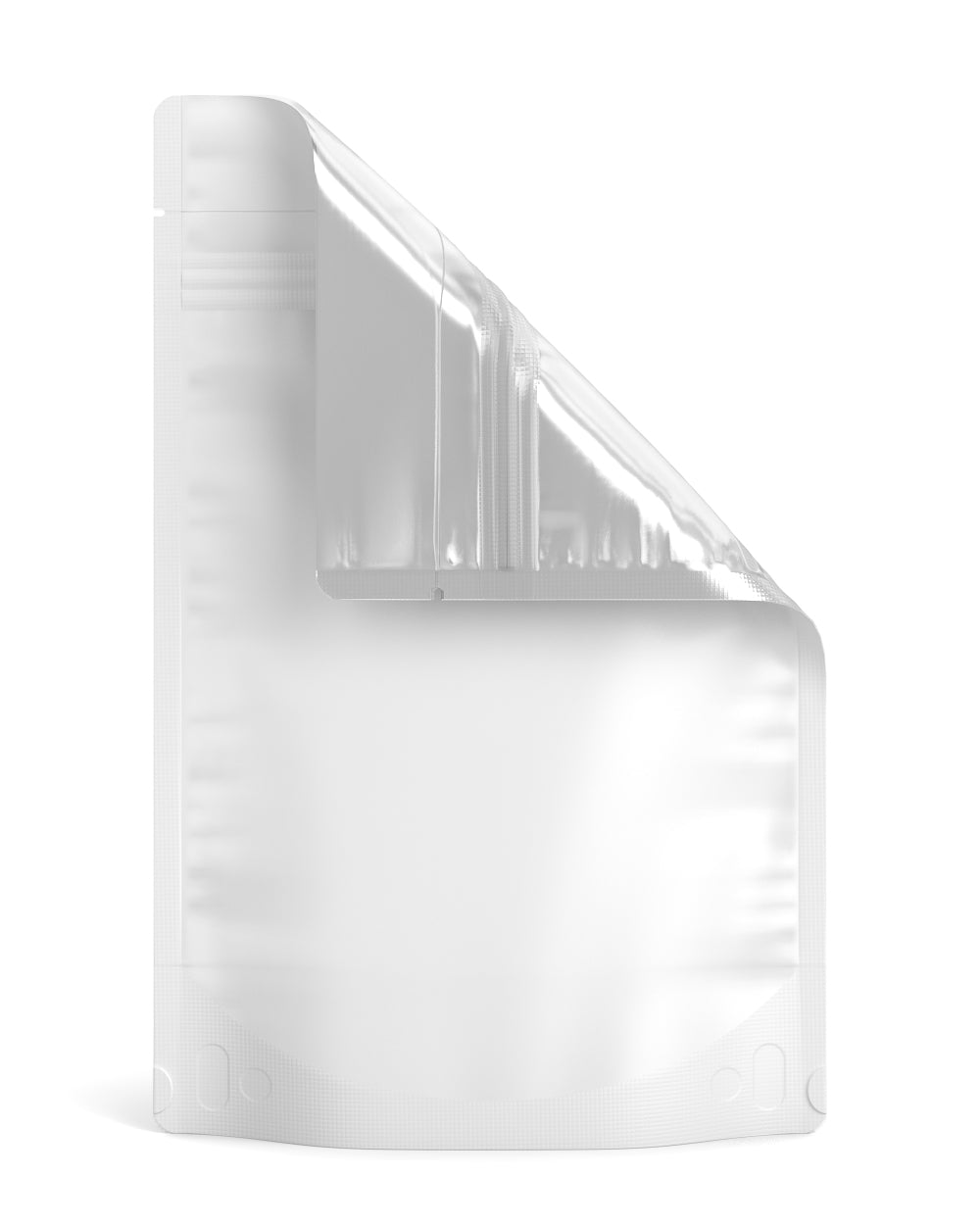 Tamper Evident | Matte White Vista Mylar Bags (Tear Notch) | 6in x 9.3in - 28g - 1000 Count