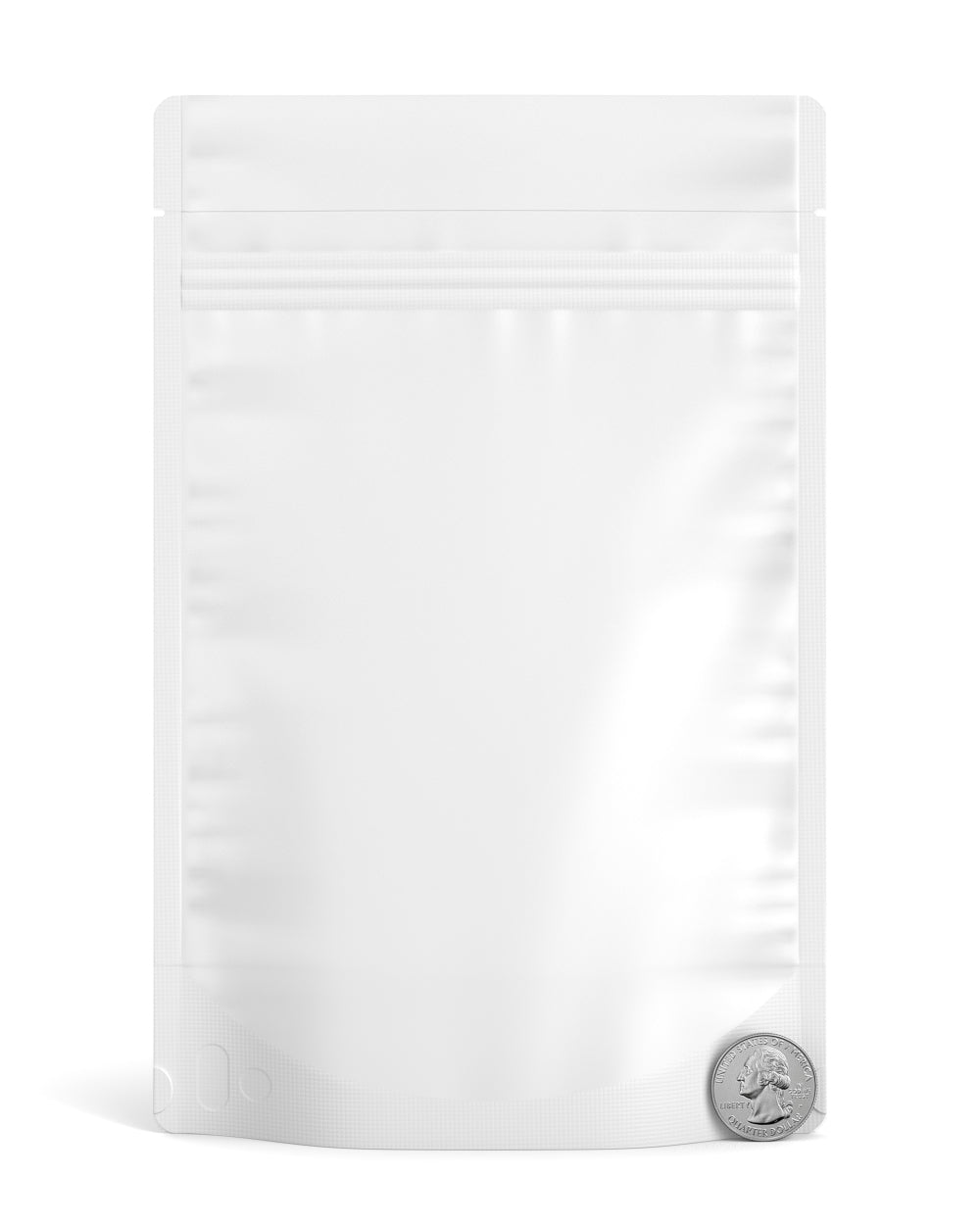 Tamper Evident | Matte White Vista Mylar Bags (Tear Notch) | 6in x 9.3in - 28g - 1000 Count