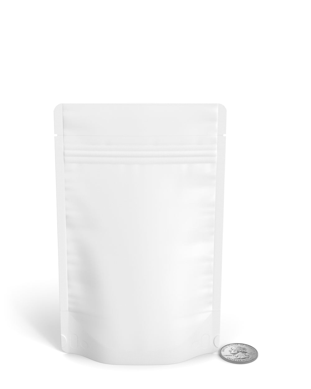 Tamper Evident | Matte White Vista PCR Mylar Bags (Tear Notch) | 4in x 6.5in - 7g - 1000 Count