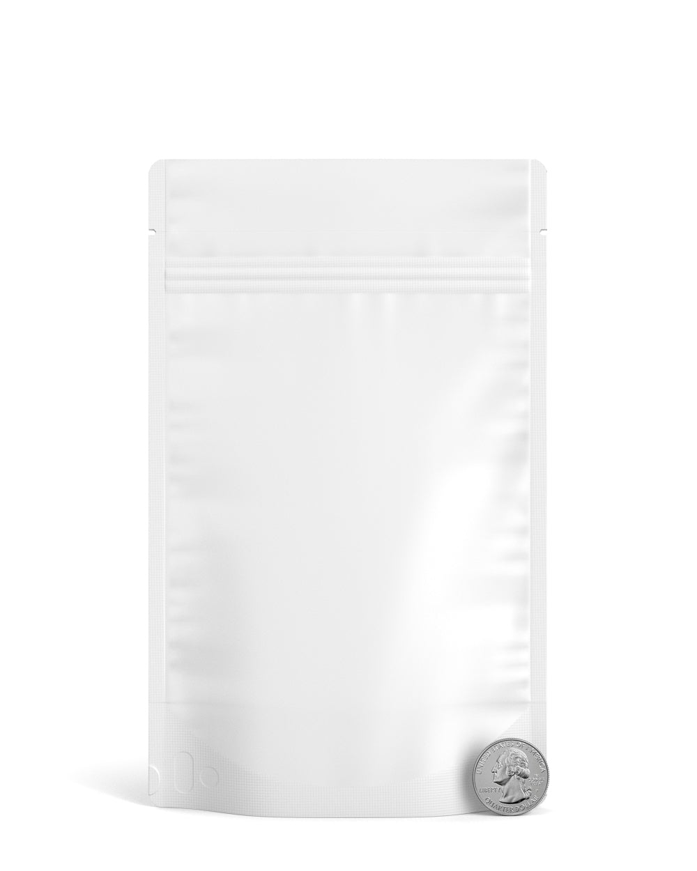 Tamper Evident | Matte White PCR Mylar Bag (Tear Notch) | 5in x 8.1in - 14g - 1000 Count