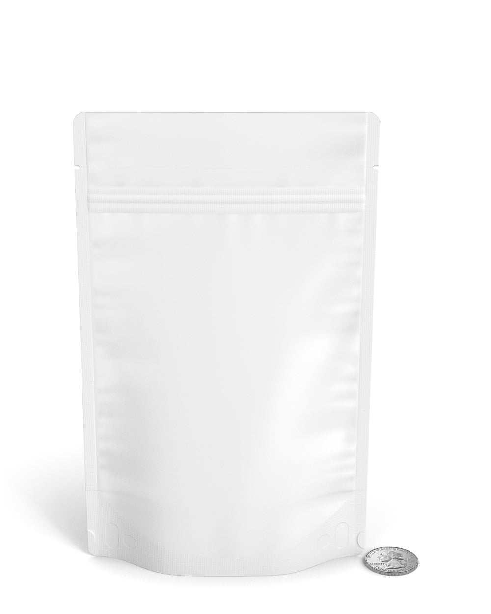 Tamper Evident | Matte White PCR Mylar Bag (Tear Notch) | 5in x 8.1in - 14g - 1000 Count