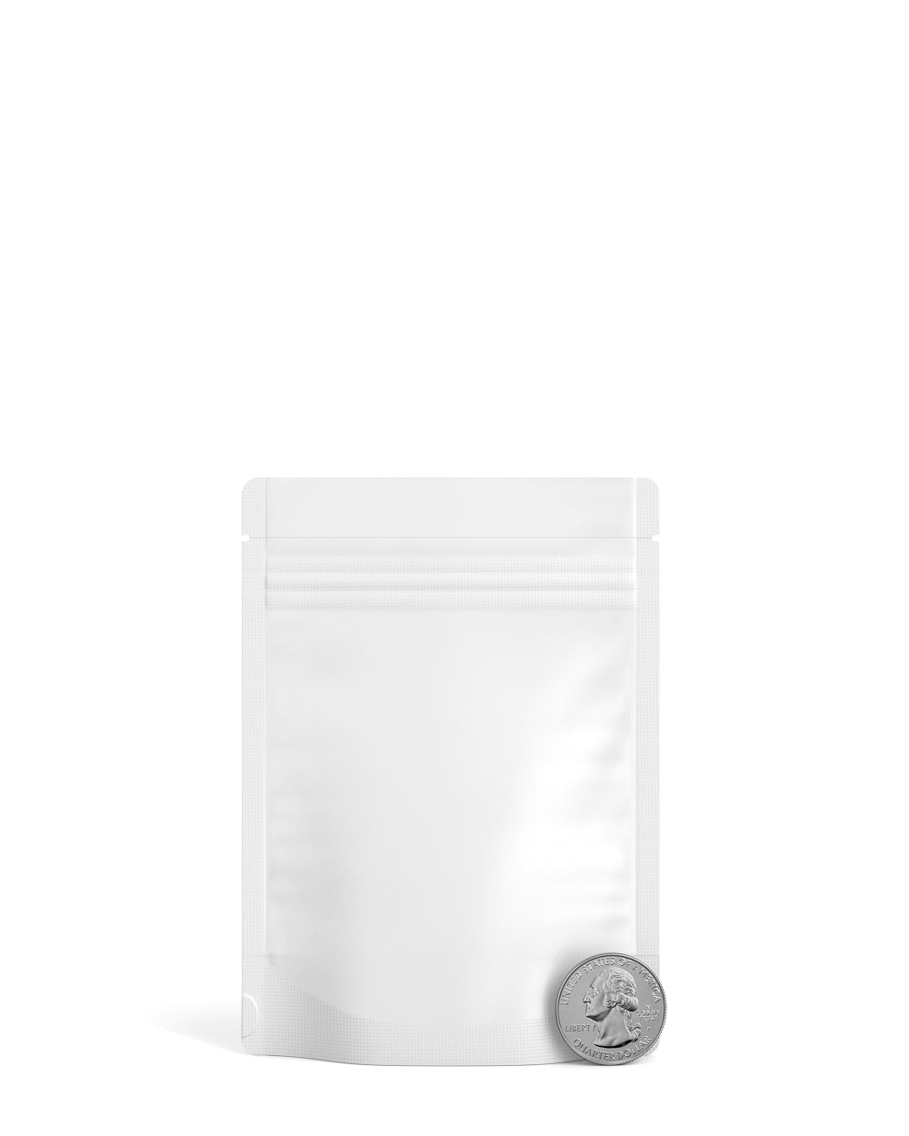 Tamper Evident | Matte White Mylar Bag (Tear Notch) | 3.6in x 5in - 3.5g - 1000 Count