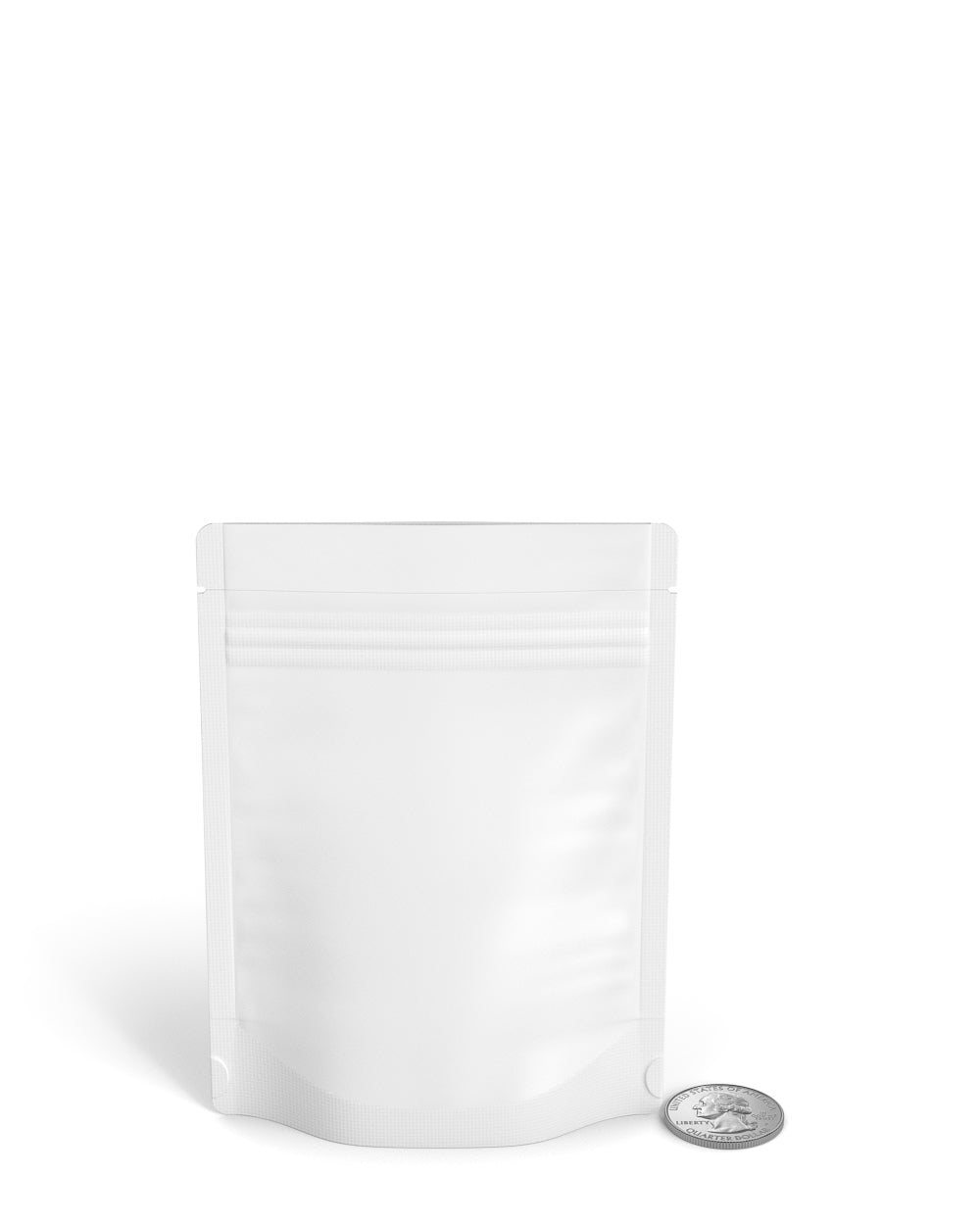 Tamper Evident | Matte White Mylar Bag (Tear Notch) | 3.6in x 5in - 3.5g - 1000 Count