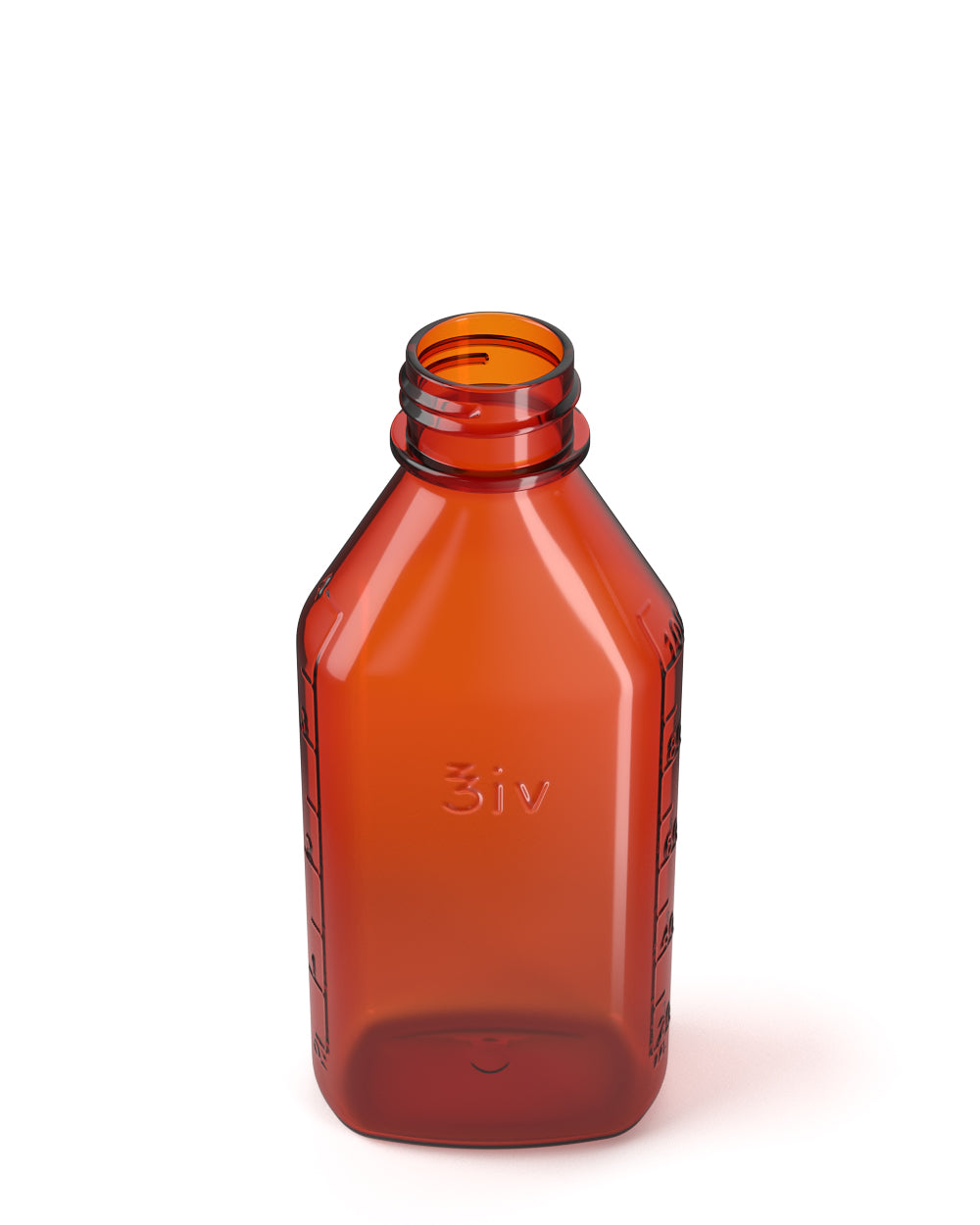 Child Resistant | Push Down & Turn Plastic Syrup Bottles w/ Oral Adapters | 4oz - Amber - 120 Count