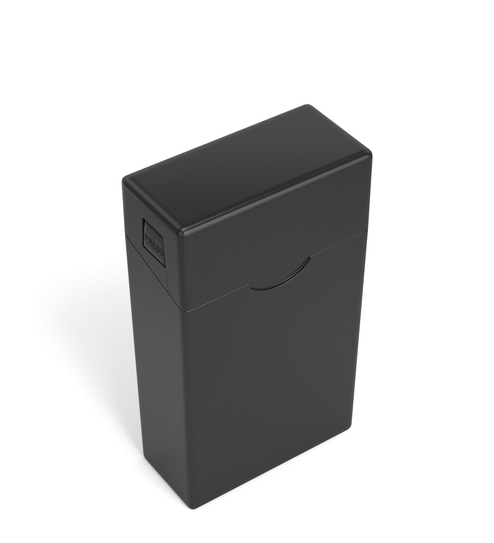 Child Resistant & Sustainable | 100% Biodegradable Pinch 'N Flip Pre-Roll Case | 88mm x 49mm - Black Plastic - 130 Count