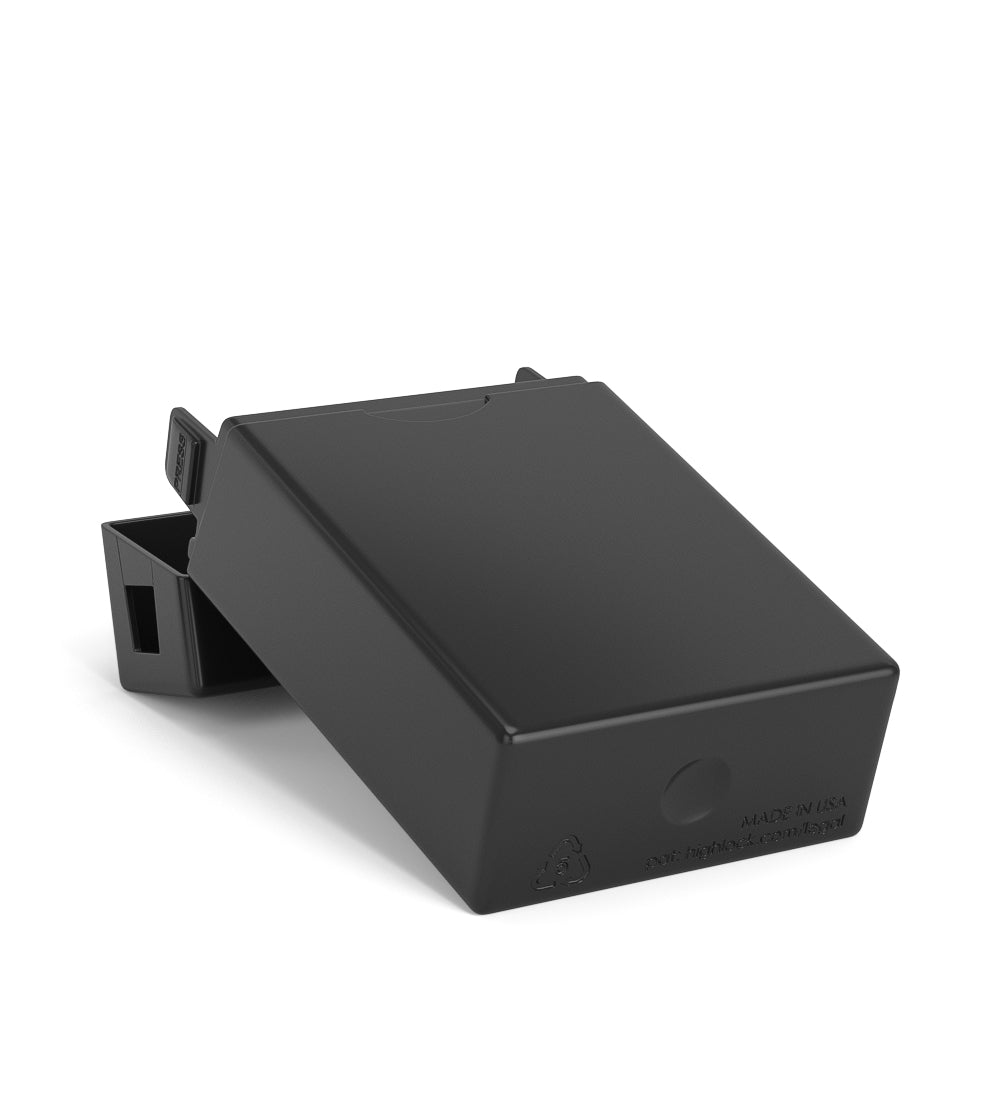 Child Resistant & Sustainable | 100% Biodegradable Pinch 'N Flip Pre-Roll Case | 88mm x 49mm - Black Plastic - 130 Count