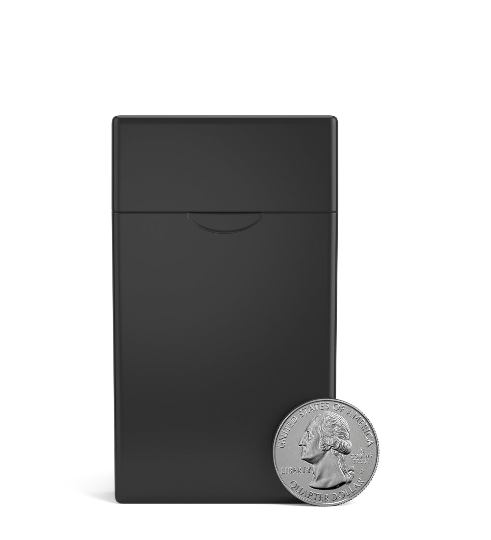 Child Resistant & Sustainable | 100% Biodegradable Pinch 'N Flip Pre-Roll Case | 88mm x 49mm - Black Plastic - 130 Count