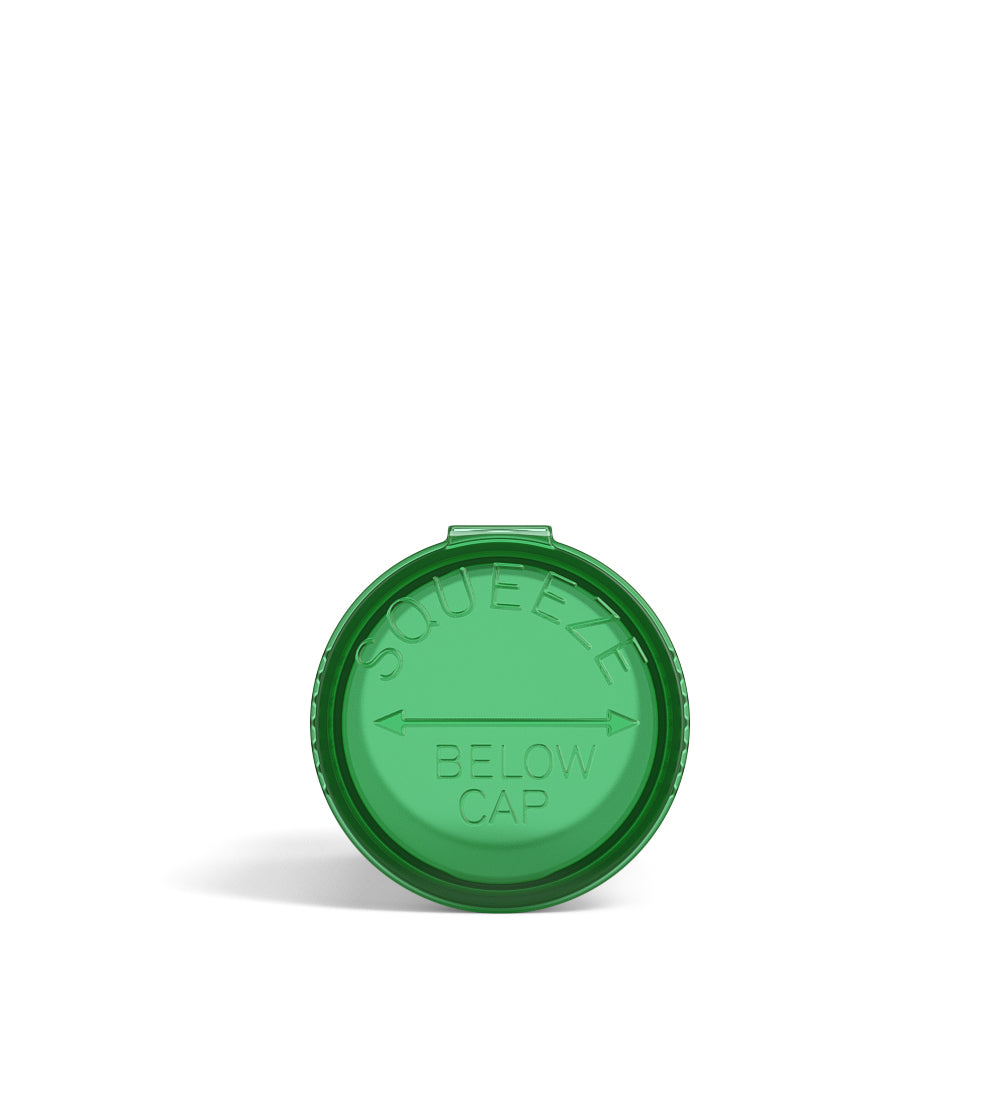 Child Resistant | Transparent Green Pop Top PCR Bottles | 19dr - 3.5g - 225 Count