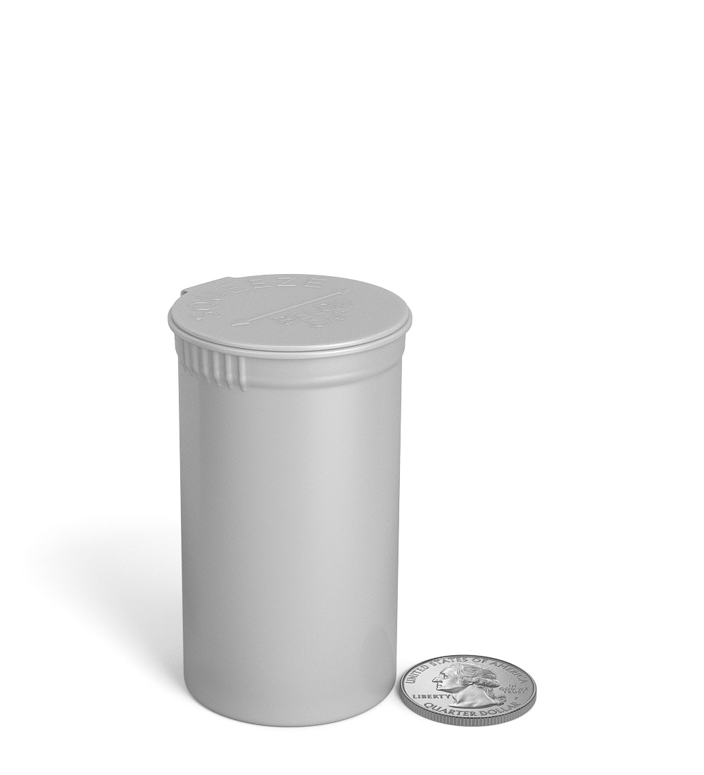 Child Resistant | Opaque Silver Pop Top PCR Bottles | 19dr - 3.5g - 225 Count