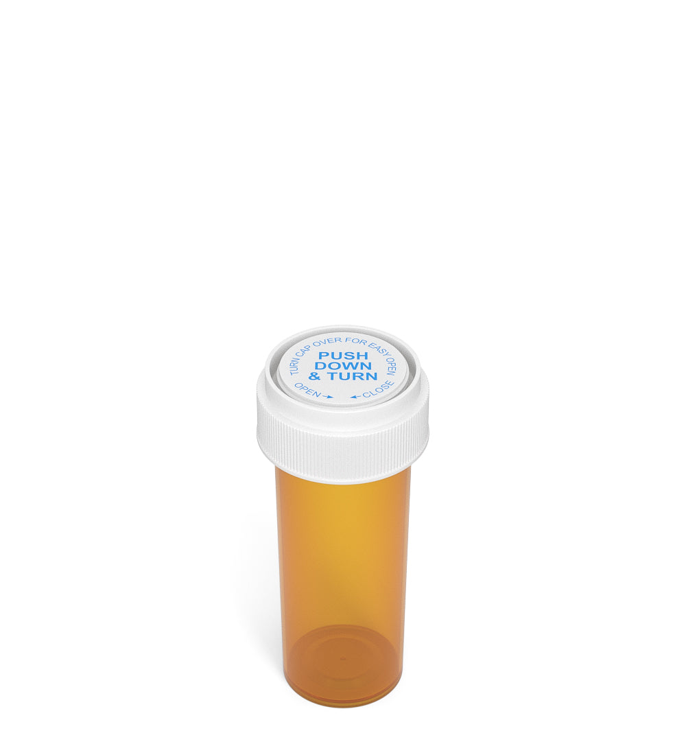 Child Resistant | Amber Reversible Cap Vials | 16dr - 3g - 230 Count
