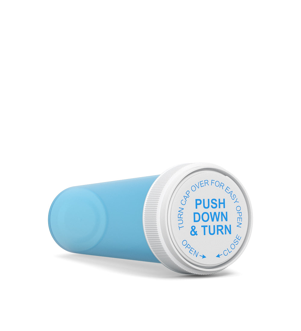 Child Resistant | Blue Reversible Cap Vials | 60dr - 14g - 100 Count