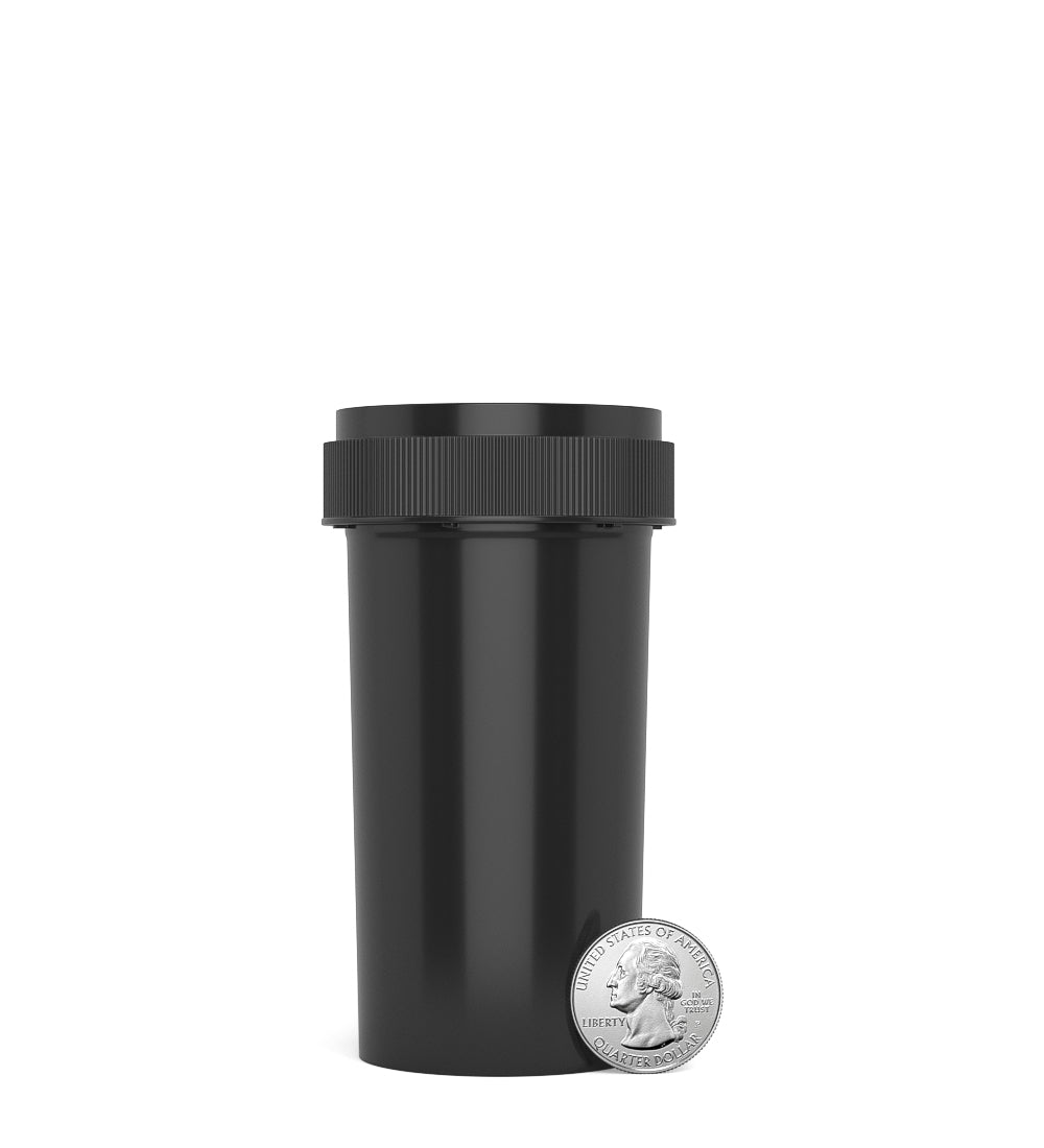 Child Resistant | Black Reversible Cap Vials | 40dr - 10g - 150 Count