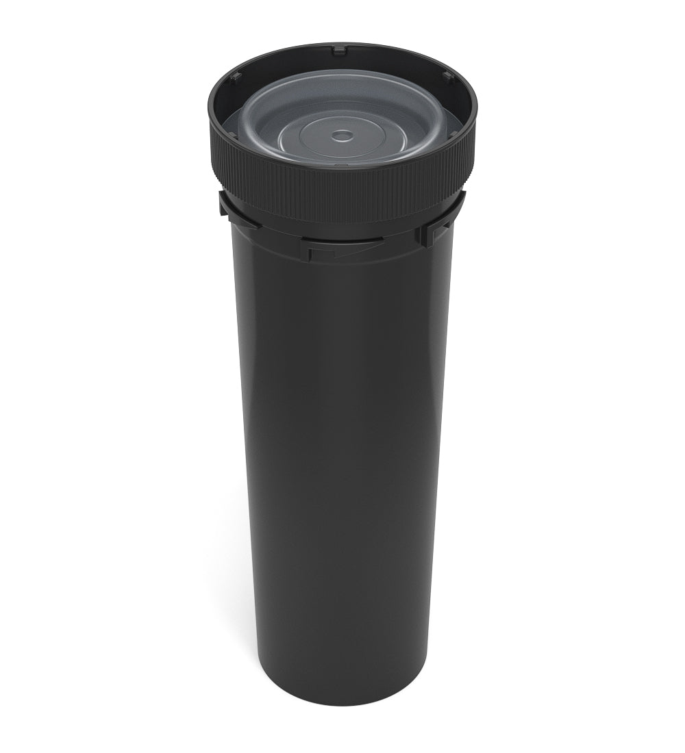 Child Resistant | Black Reversible PCR Cap Vials | 60dr - 14g - 100 Count