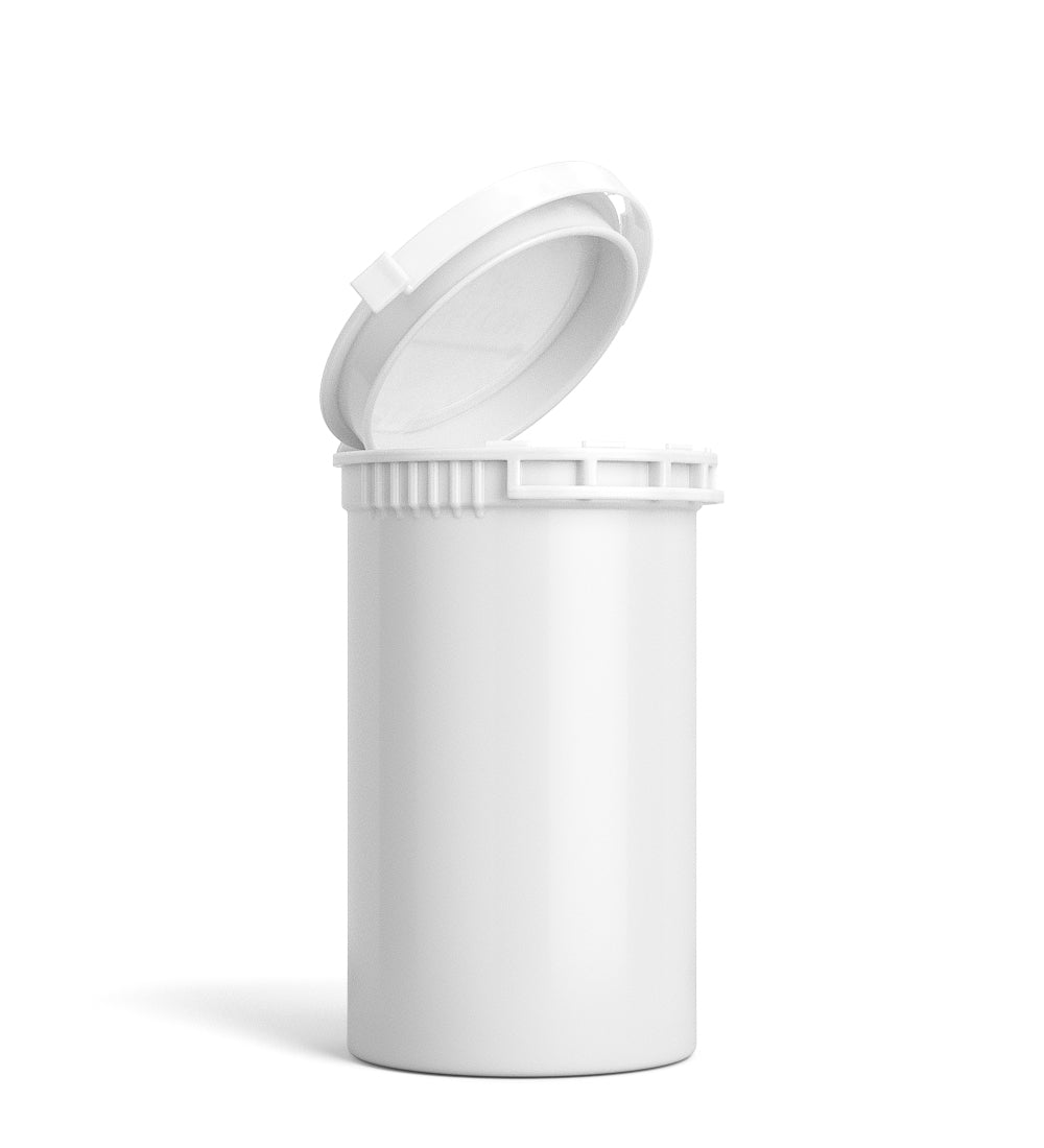 Child Resistant & Tamper Evident | Opaque White Pop Top PCR Bottles | 19dr - 3.5g - 256 Count