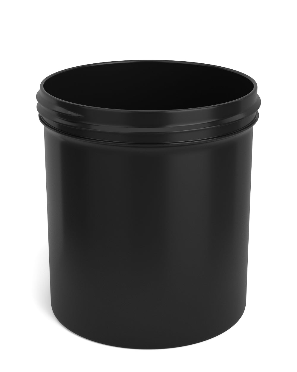 Wide Mouth Straight Sided Black Plastic Jars | 89mm - 16oz - 205 Count
