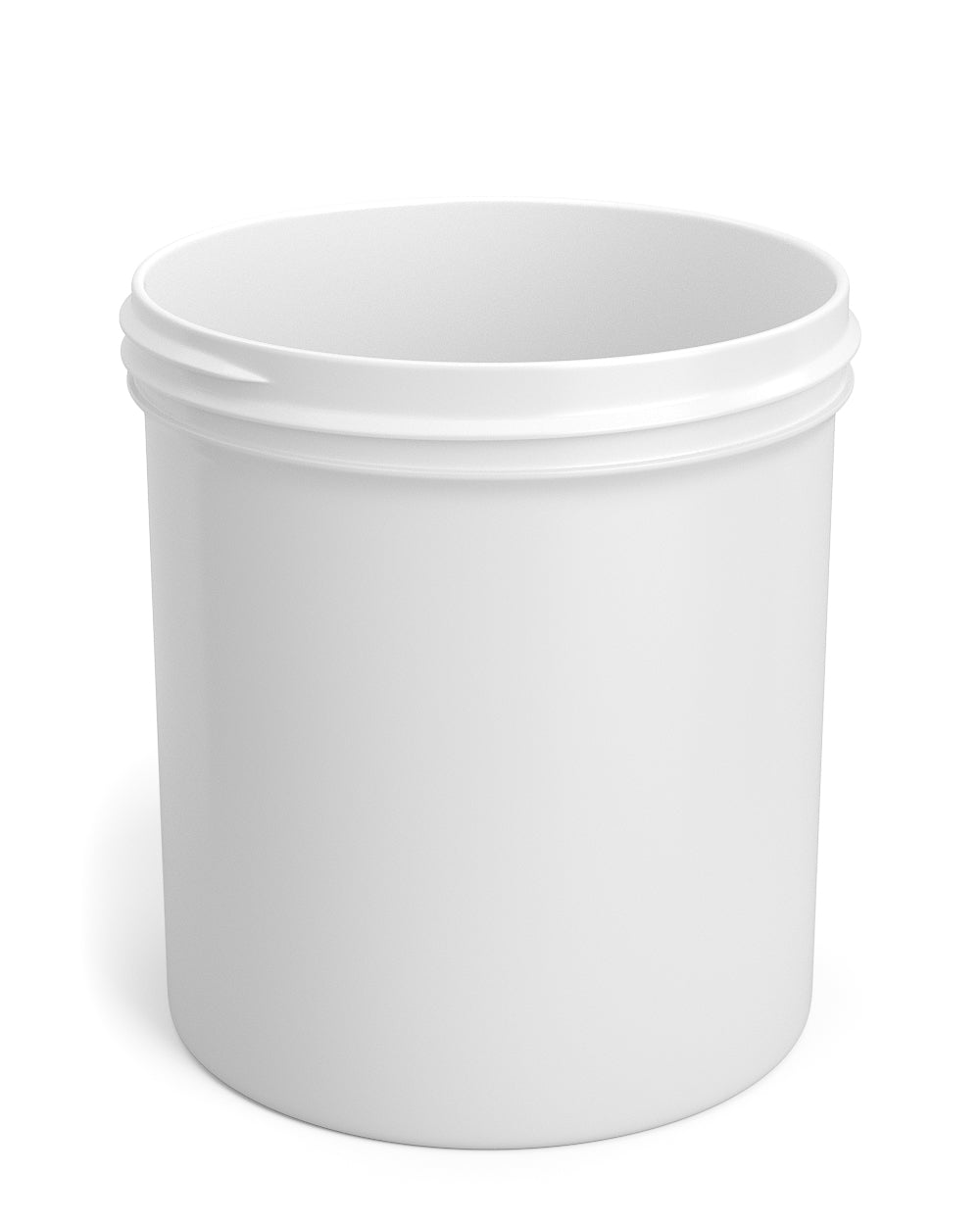 Wide Mouth Straight Sided White Plastic Jars | 89mm - 16oz - 205 Count