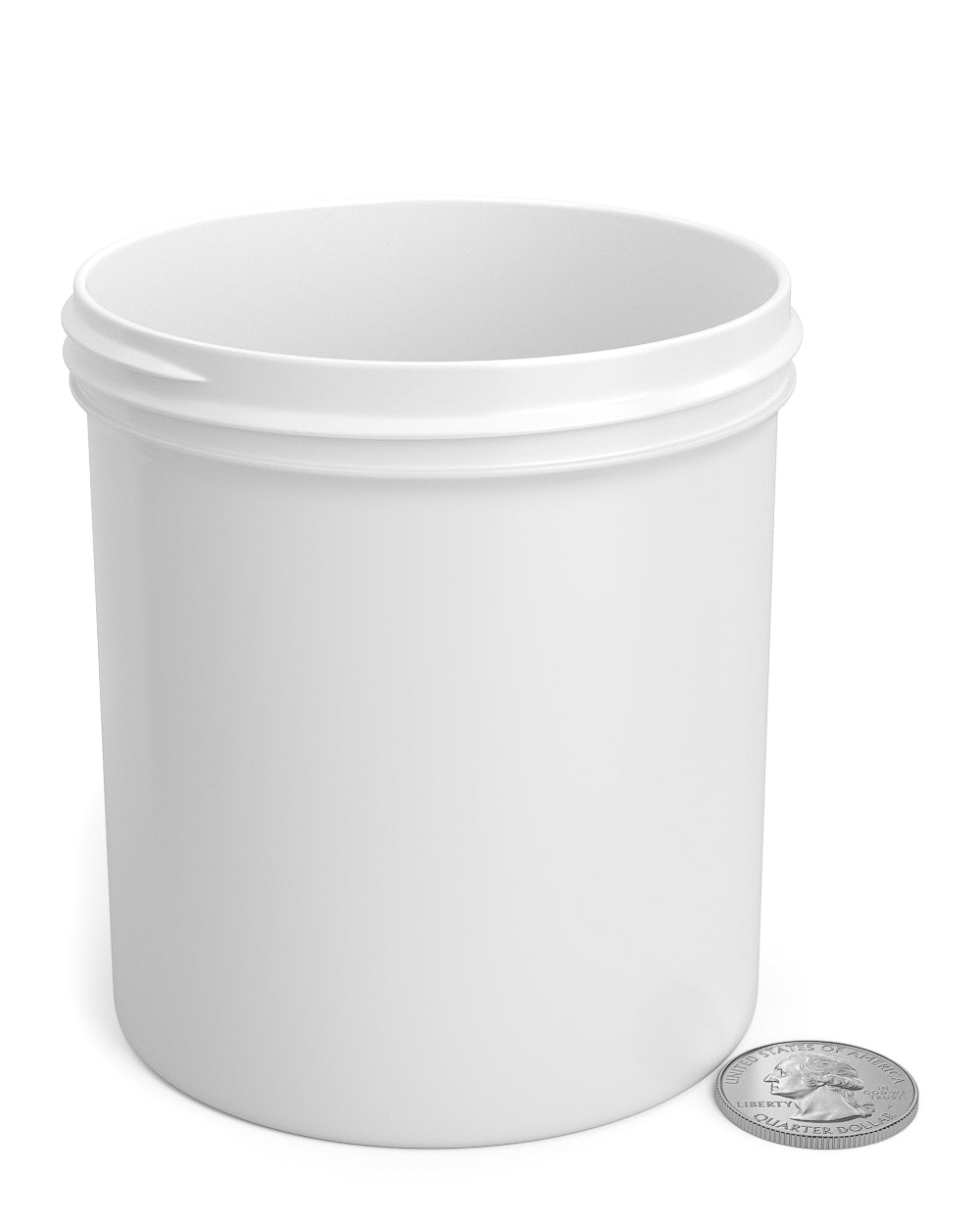 Wide Mouth Straight Sided White Plastic Jars | 89mm - 16oz - 205 Count