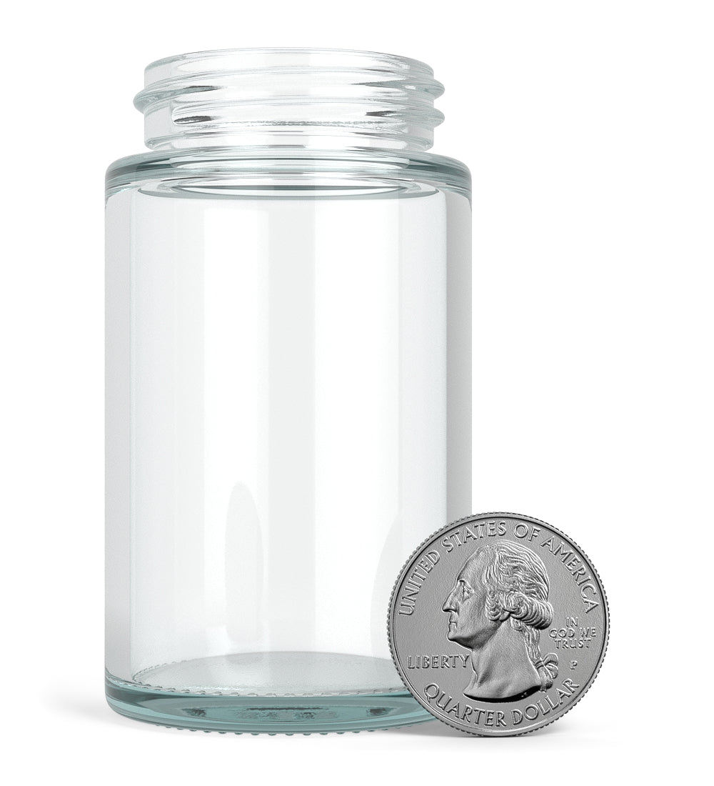 Wide Mouth Straight Sided Clear Glass Jars for Pre-Rolls | 38mm - 2oz - 200 Count
