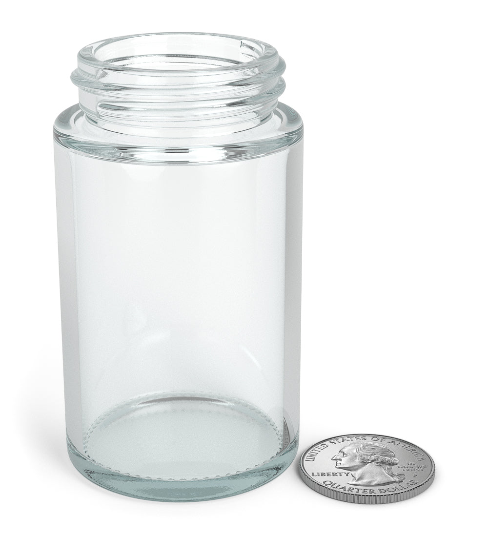 Wide Mouth Straight Sided Clear Glass Jars for Pre-Rolls | 38mm - 2oz - 200 Count