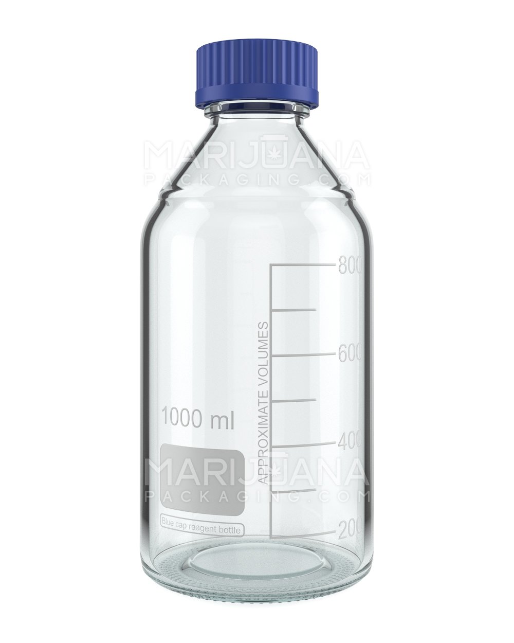 Glass Reagent Lab Bottle w/ Blue Screw Top Cap | 45mm - 1000ml | Sample