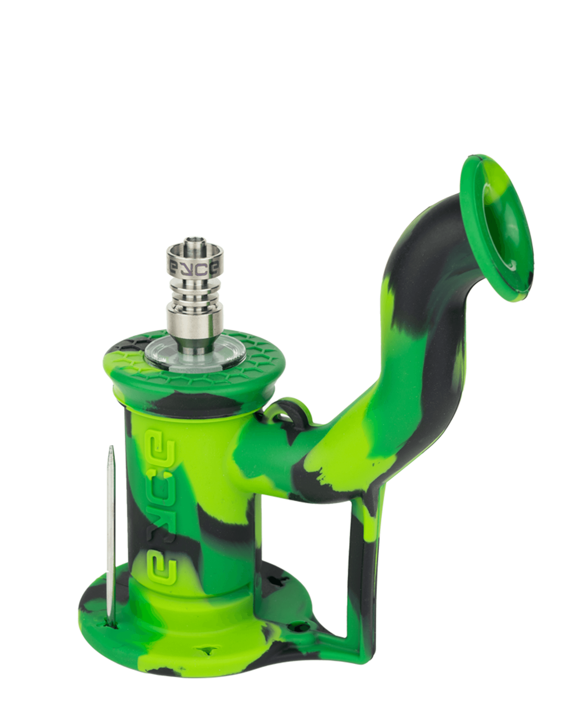 Eyce | 'Retail Display' Silicone Assorted Dab Rig II | 6in Tall - 10mm Banger - 9 Count - 15