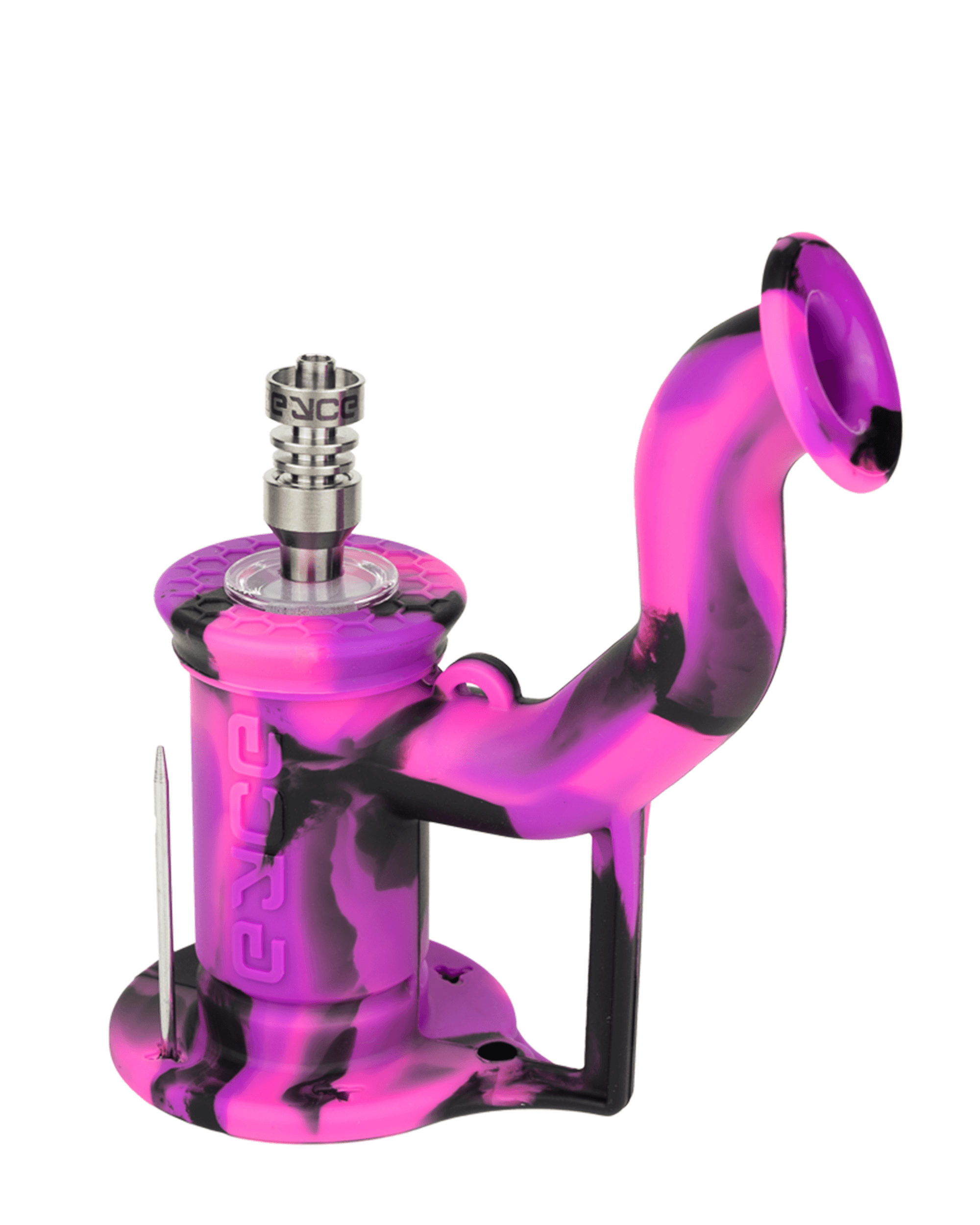 Eyce | 'Retail Display' Silicone Assorted Dab Rig II | 6in Tall - 10mm Banger - 9 Count - 17