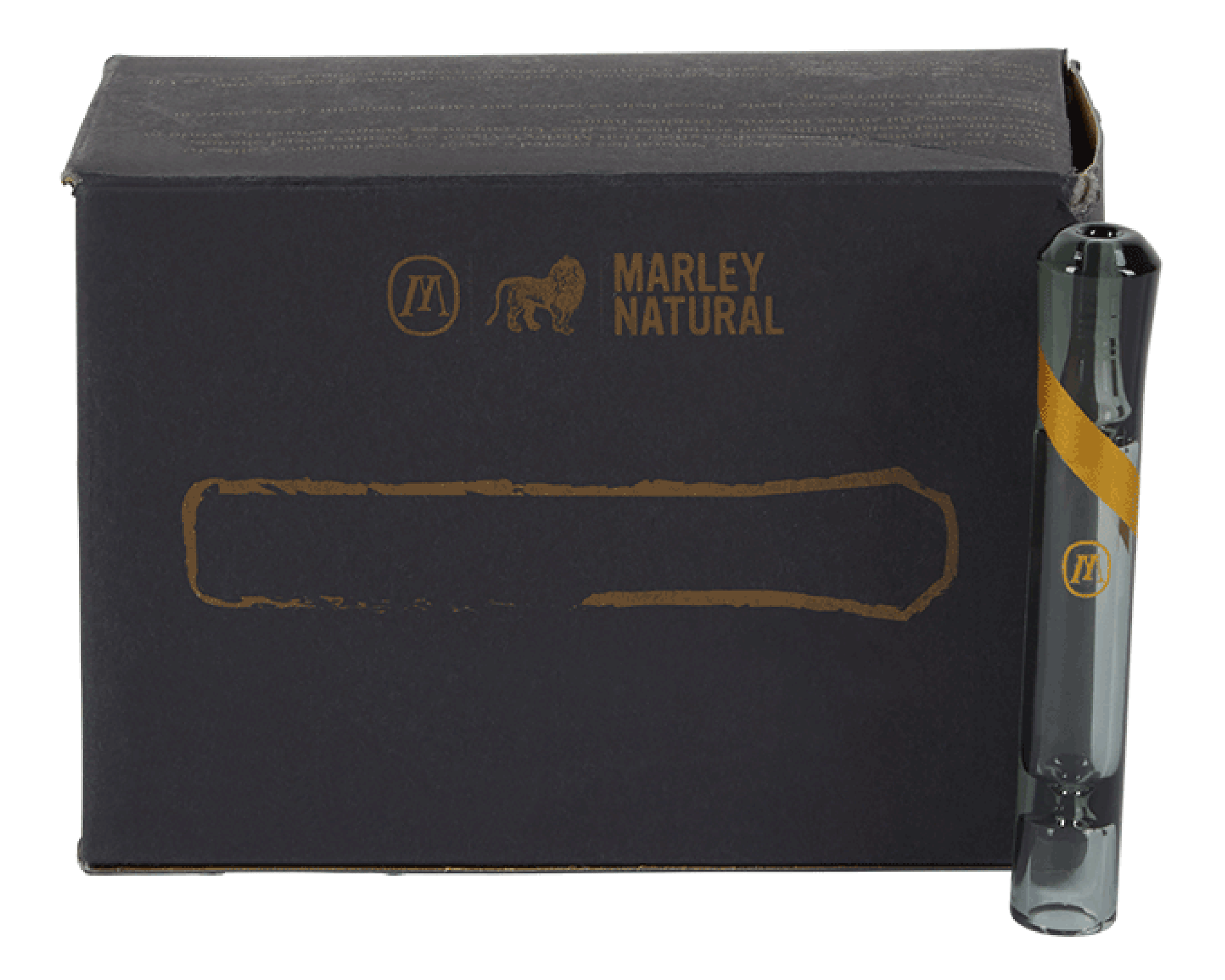 Marley Natural | Glass Taster Chillum Hand Pipe | 4.5in Long - Glass - Smoked Glass - 2
