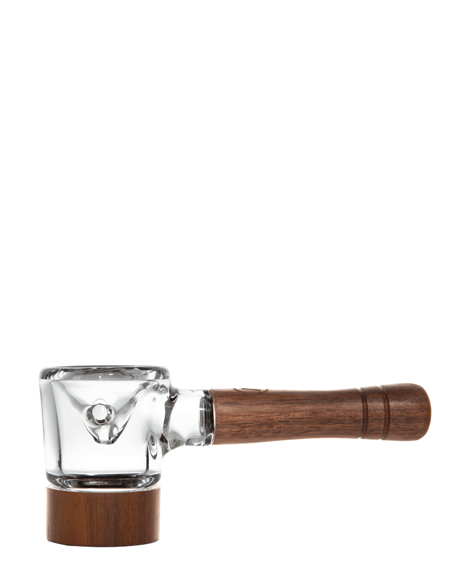 Marley Natural | Wide Flat Spoon Hand Pipe w/ Thick Base | 4.5in Long - Glass - Black Walnut - 1