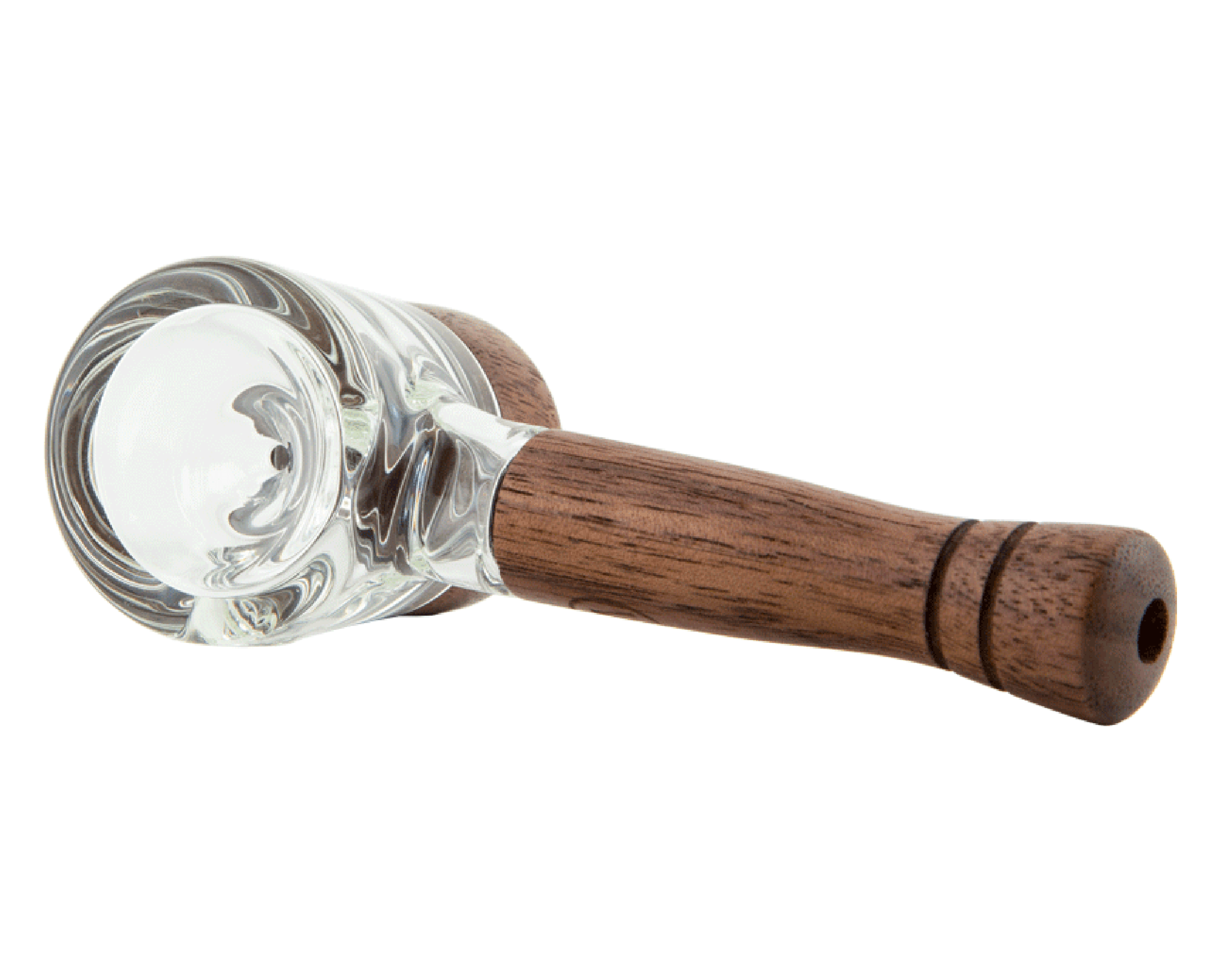 Marley Natural | Wide Flat Spoon Hand Pipe w/ Thick Base | 4.5in Long - Glass - Black Walnut - 2